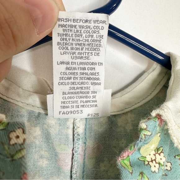 Vintage Carter’s Floral Embroidered Baby One Piece Button Collar Romper 3-6 M - Picture 4 of 10